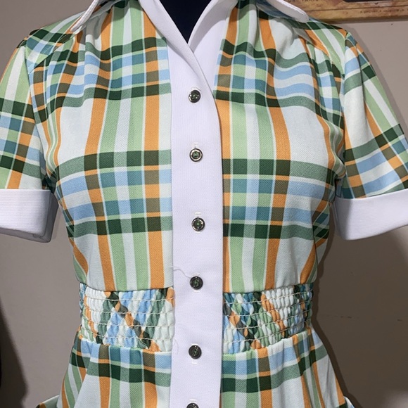 vtg Plaid Cafeteria Lady Smock Uniform - Picture 6 of 9